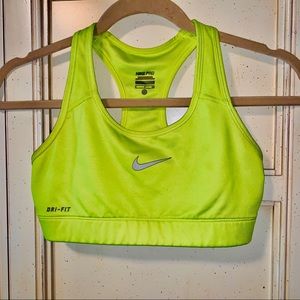Nike Swoosh Dri-Fit Yellow Sports Bra